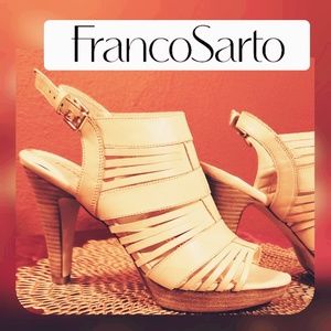 Franco Sarto Meggie Buff/ Strappy Sz9 Spike Heel